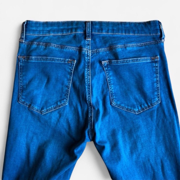 Topshop MOTO Women’s Leigh Ripped Distressed Destroyed Knee Blue Skinny Jeans - Picture 3 of 8